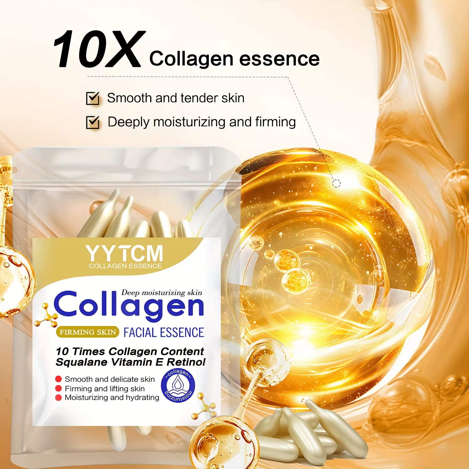 Essence raffermissante au collagène en capsules
