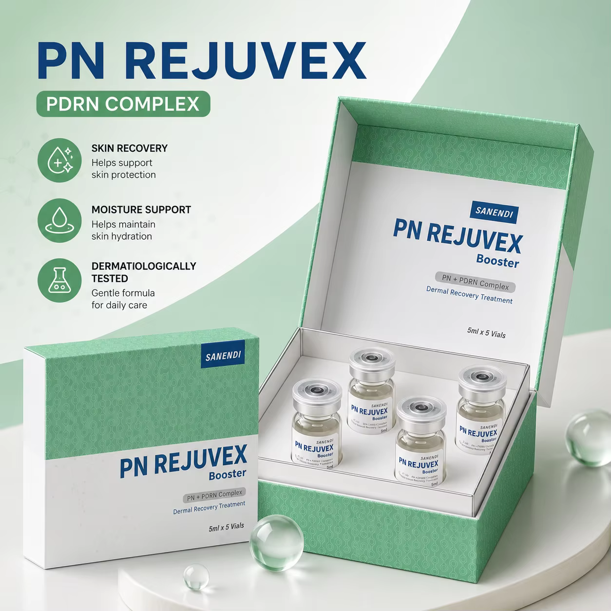 ADN de saumon PN et PDRN pour sérum facial, NAD Glow Nucletides, hydratant, soin de la peau coréen, Dr.Pen, 5 flacons/boîte