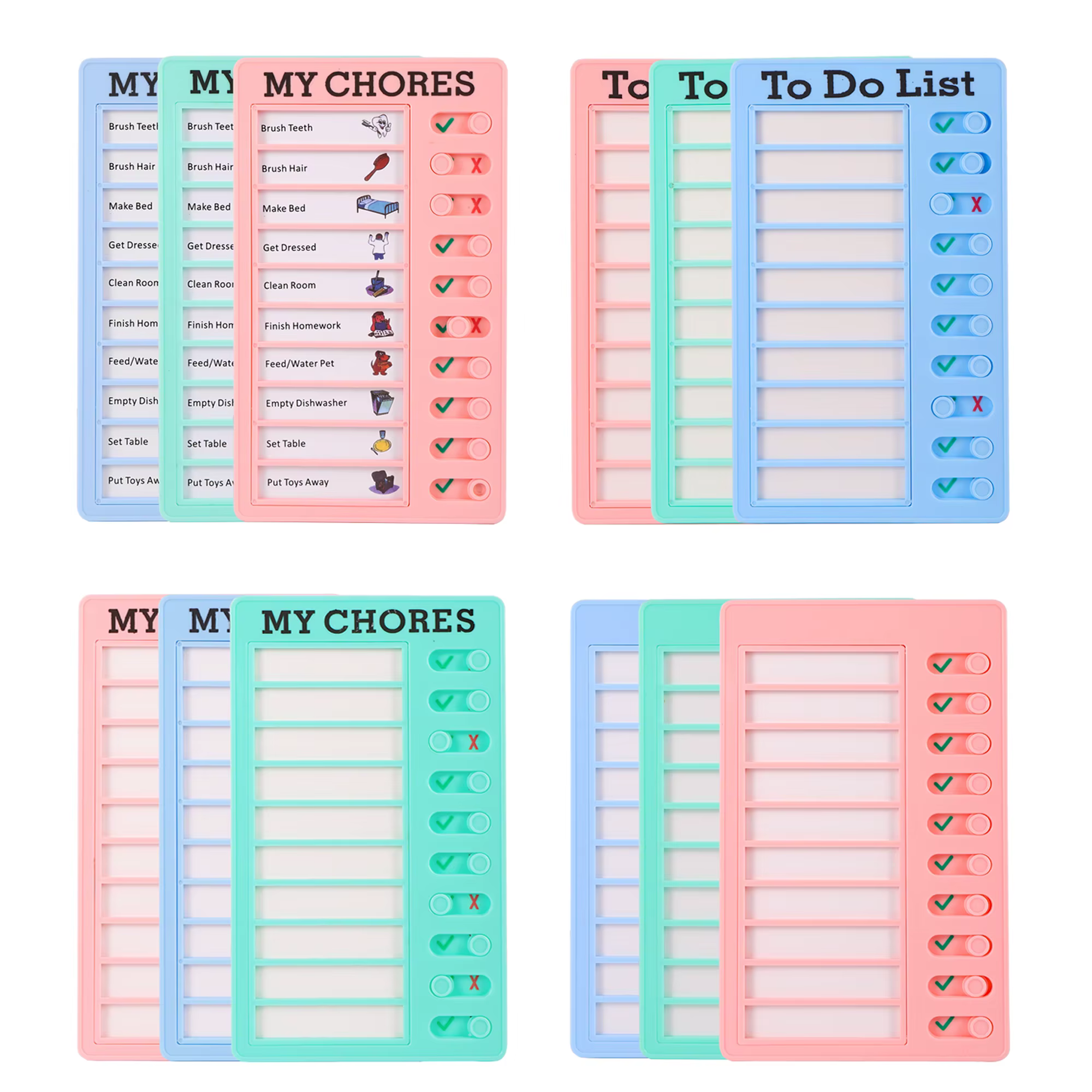 Liste de contrôle réutilisable mes tâches, planificateur quotidien, mémo, panneau en plastique, horloge d'autodiscipline, traqueur d'autodiscipline/progress
