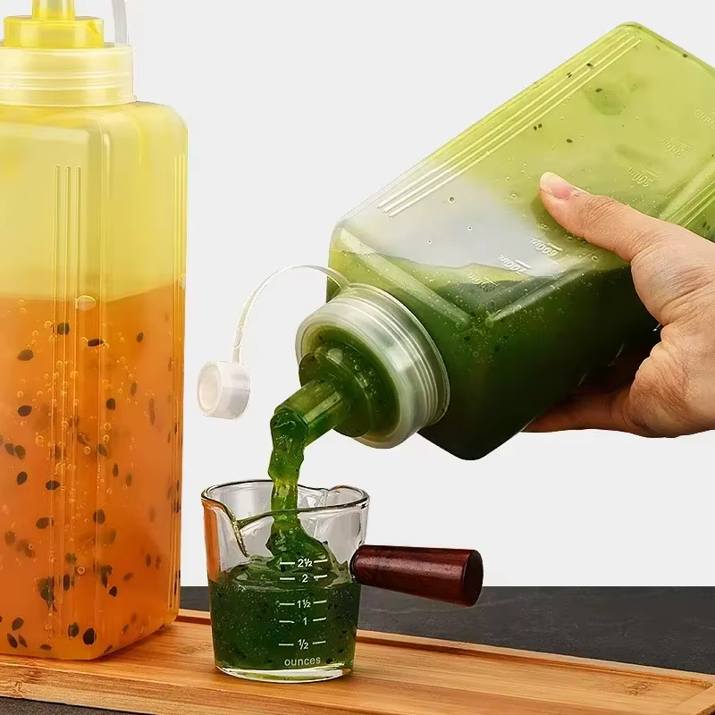 Bouteille de sauce en plastique à large ouverture, pour confiture, salade, assaisonnement, vinaigre, ketchup, sauce, gadgets de cuisine, distributeur d'assaisonnement