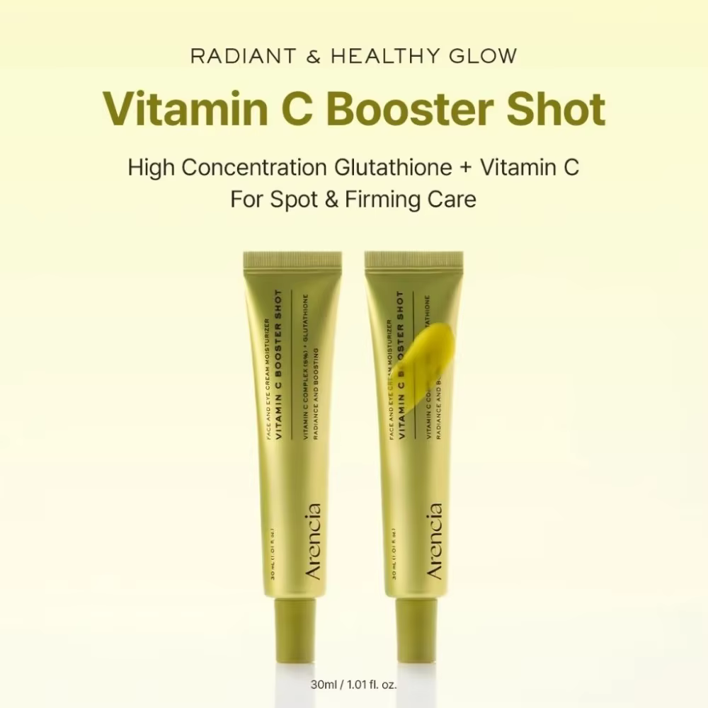 30ml Arencia VitaminC Booster Shot Glutathione Face Eye Cream Retinal Brighten Firming Boosting Moisturizer Day Night