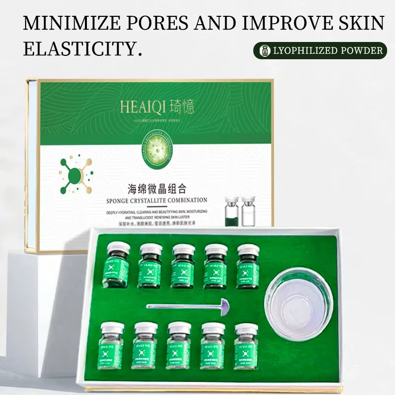Masque facial en poudre lyophilisée de microcristal éponge