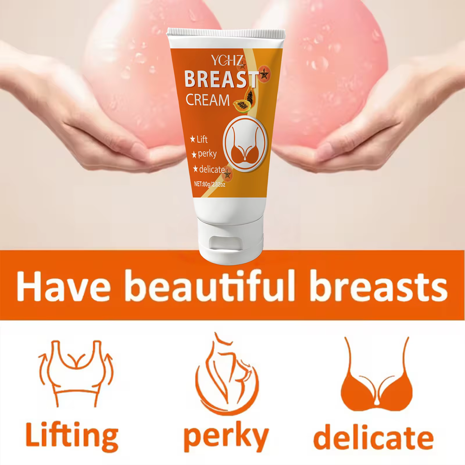 Crème de massage pour les seins à l'extrait de papaye - Hydrate et améliore la peau
