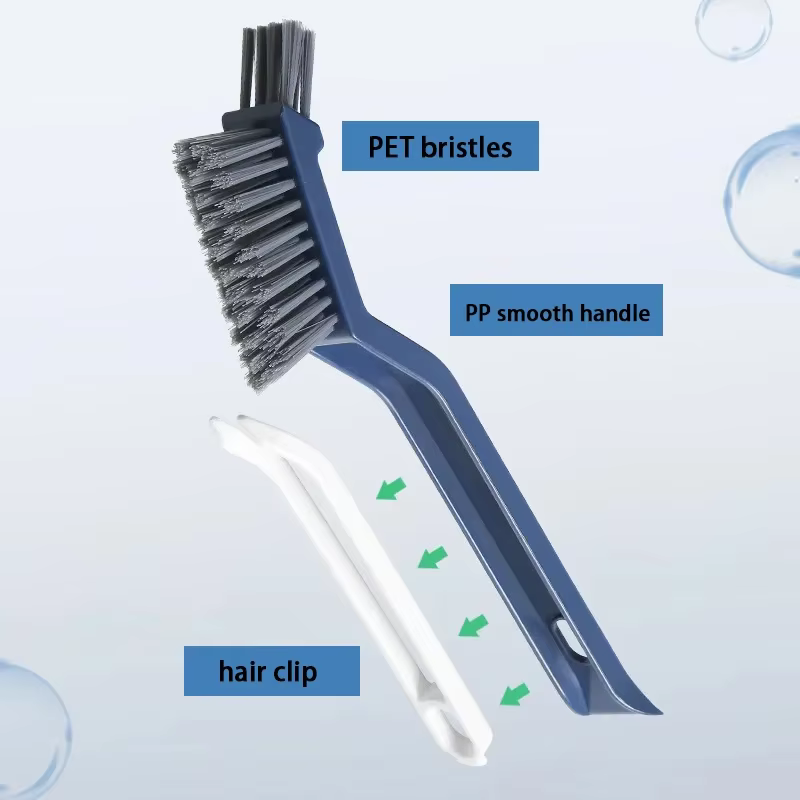 Brosse de nettoyage multifonction 2-en-1 pour salle de bain et carrelage – Nettoyeur efficace pour les coins et les interstices