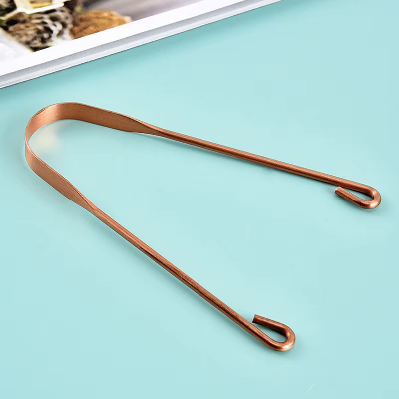 Grattoir à langue en cuivre pur et acier inoxydable, brosse nettoyante buccale, outil de nettoyage pour une haleine fraîche, accessoire d'hygiène dentaire de haute qualité
