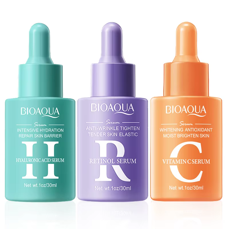 BIOAQUA vitamine C rétinol acide hyaluronique sérum pour visage hydratant Anti-rides Anti-âge blanchissant Essence