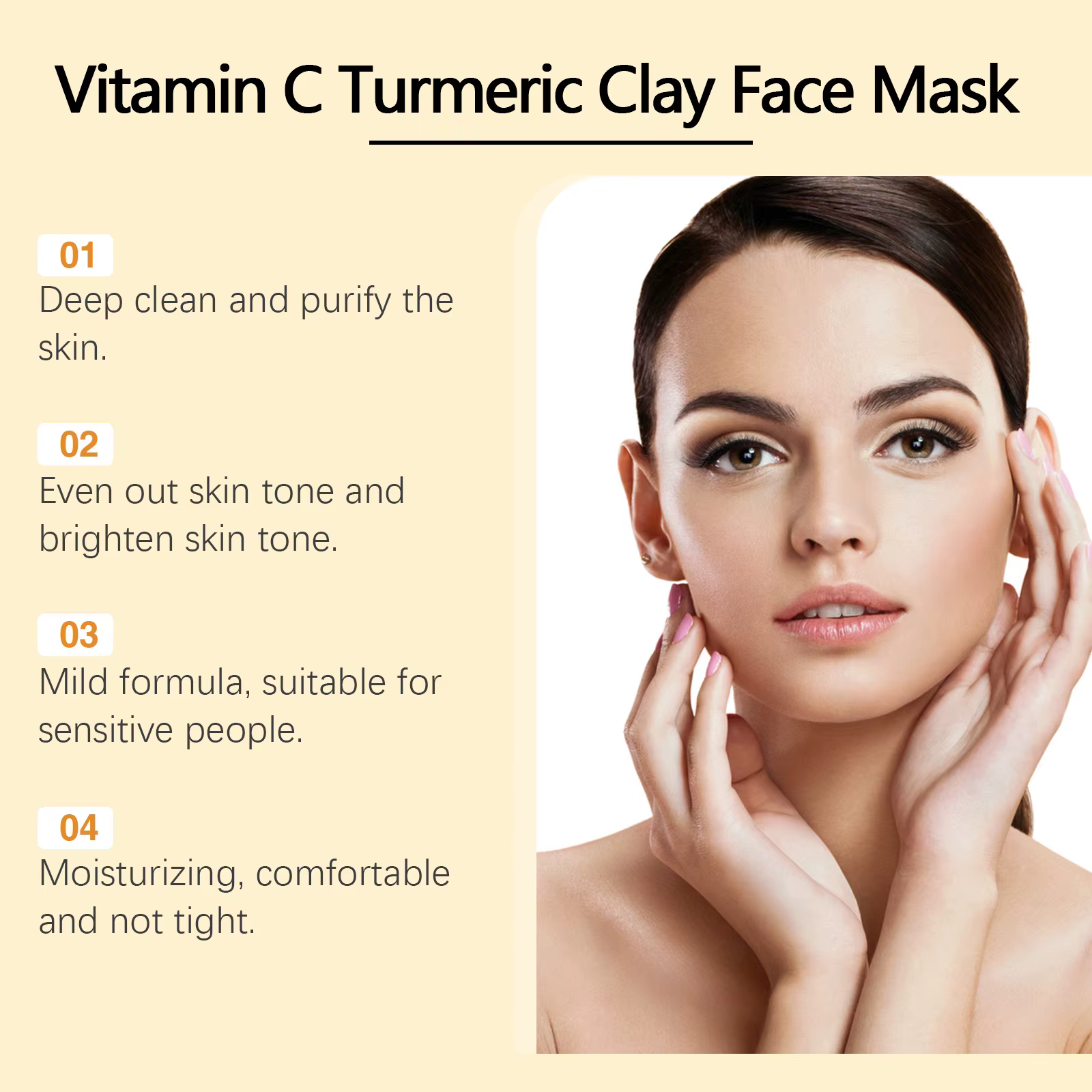Masque facial exfoliant à la vitamine C et au curcuma OUHOE