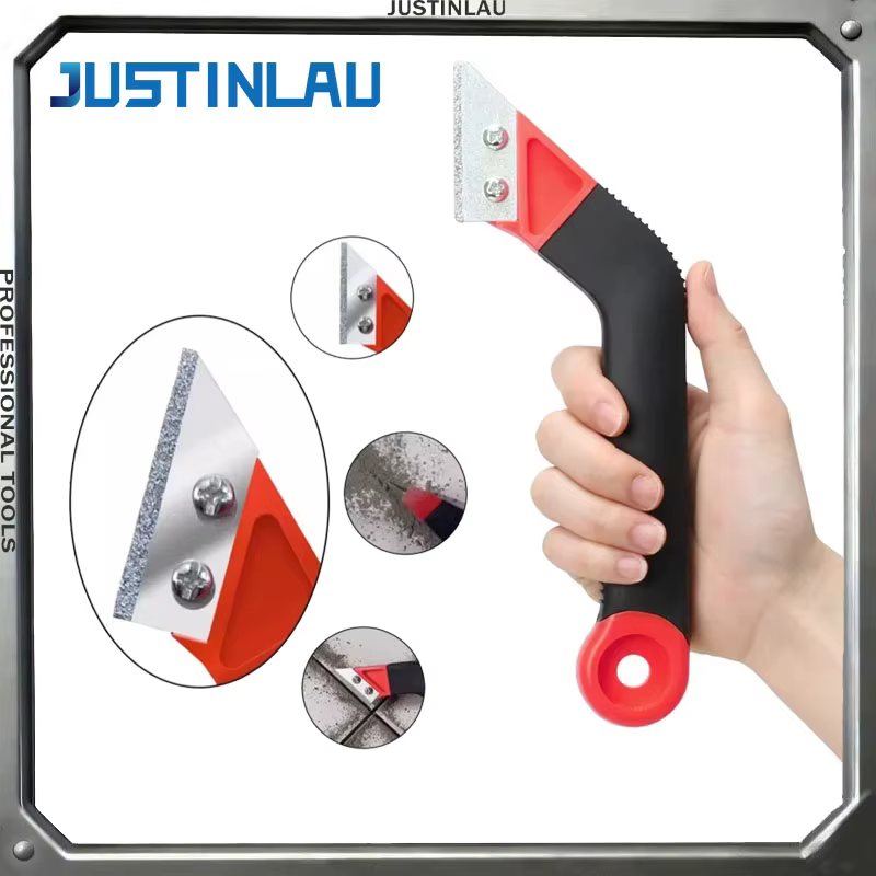JUSTINLAU 1 Ensemble de Nettoyants pour Ciment de Jointure de Carrelage Céramique, Nettoyant pour Joints de Carrelage Mural et de Sol, Grattoir, Outil de Nettoyage Manuel