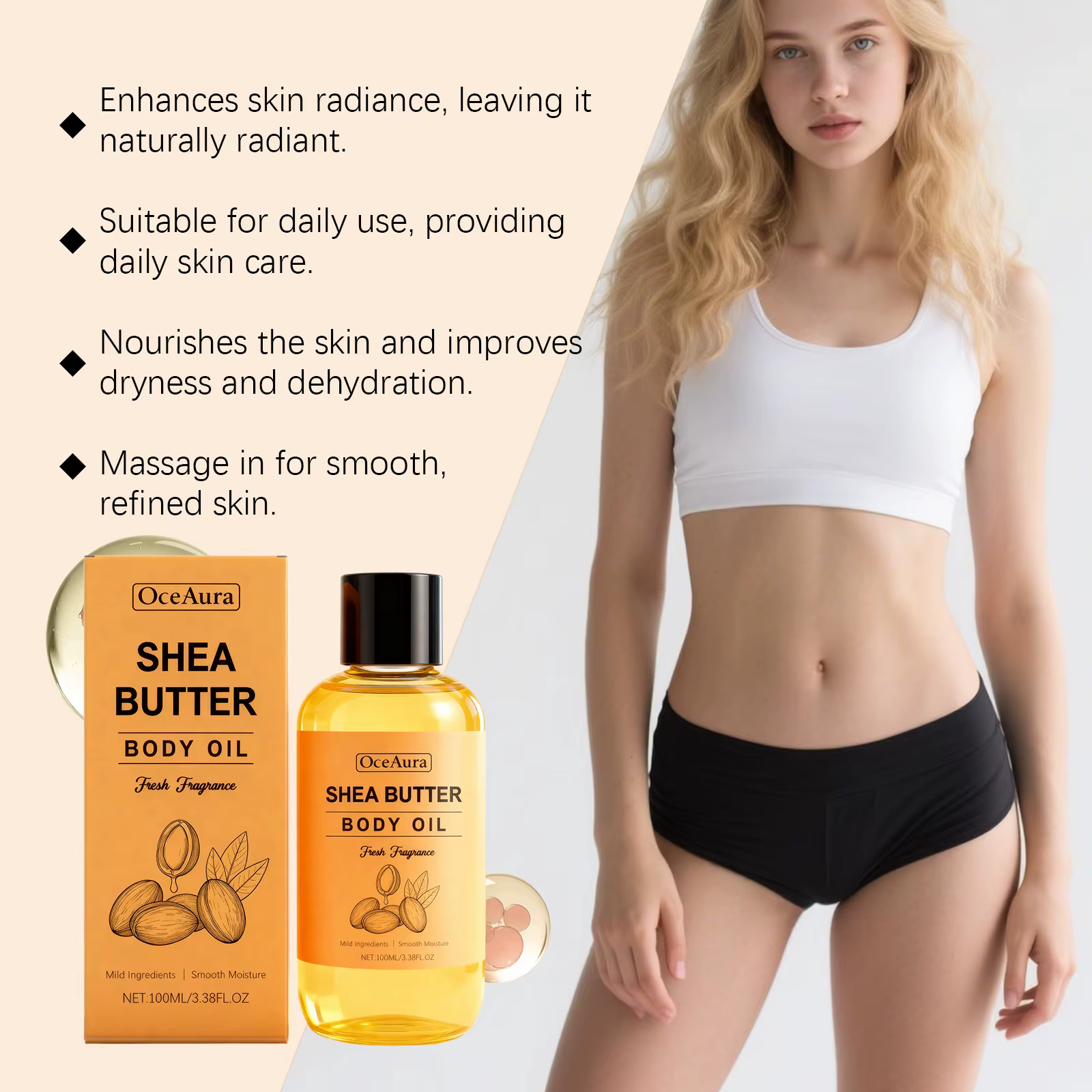Huile de Massage au beurre de karité 100% naturel