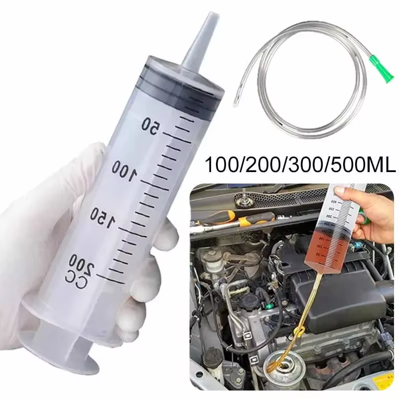 Seringue de grande capacité sous vide 100/200/300/500ml, pompe à huile réutilisable avec tuyau de 1m, pompe doseuse d'alimentation nutritionnelle pour animaux de compagnie
