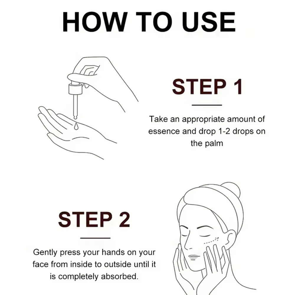 Vitamine C Essence pour le visage acide hyaluronique peau foncée éclaircir sérum estompe les ridules hydratant