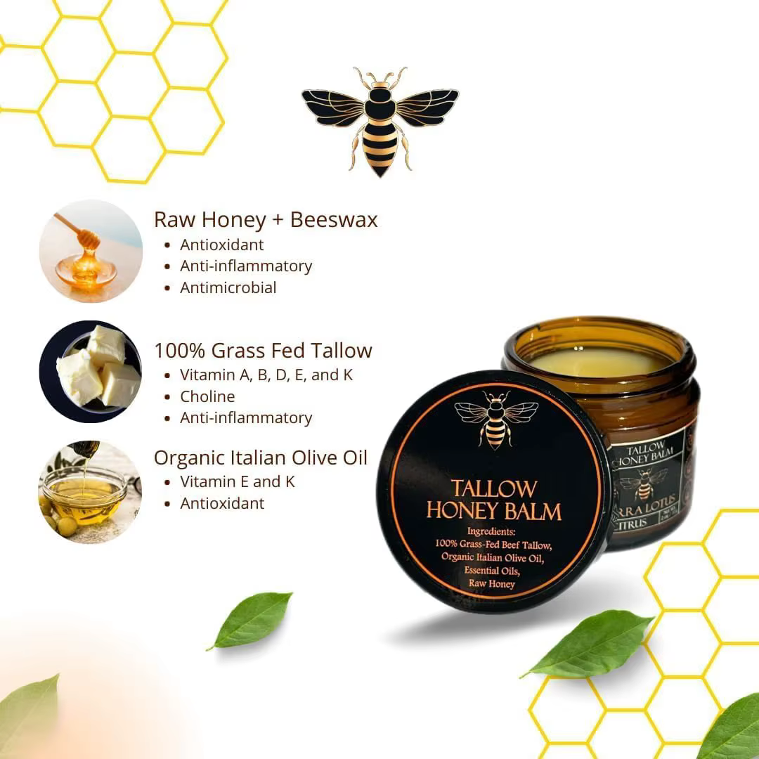 Tallow & Manuka Honey Cream 60g - Hydratation riche et nourrissante