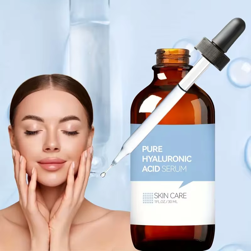 Sérum à l'acide hyaluronique pur - Avec solution de soin pour la peau à hydratation intense au squalène végétal - 1 FL.