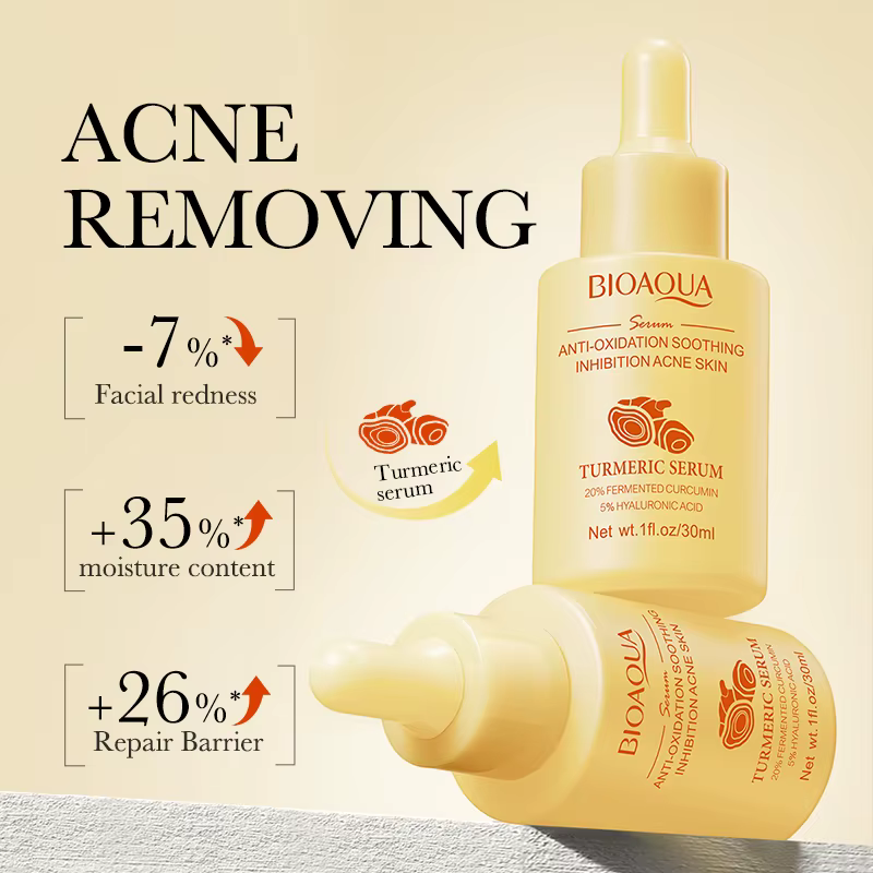 BIOAQUA curcuma ensembles de soins de la peau Anti-âge Anti-acné sérum pour le visage hydratant Anti cernes crème pour
