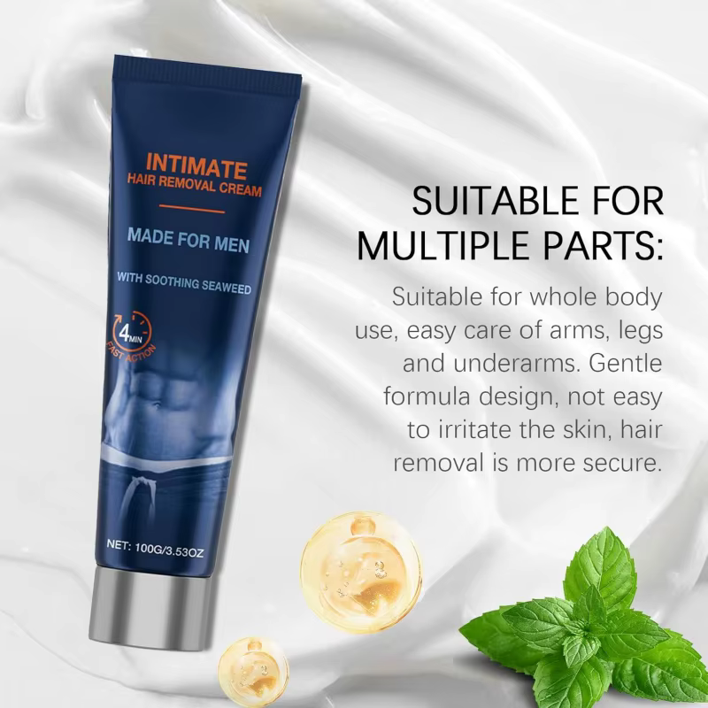 Crème dépilatoire Avocado Man pour zones intimes, bonne odeur, non irritante, dépilatoire corporel et barbe permanent et indolore