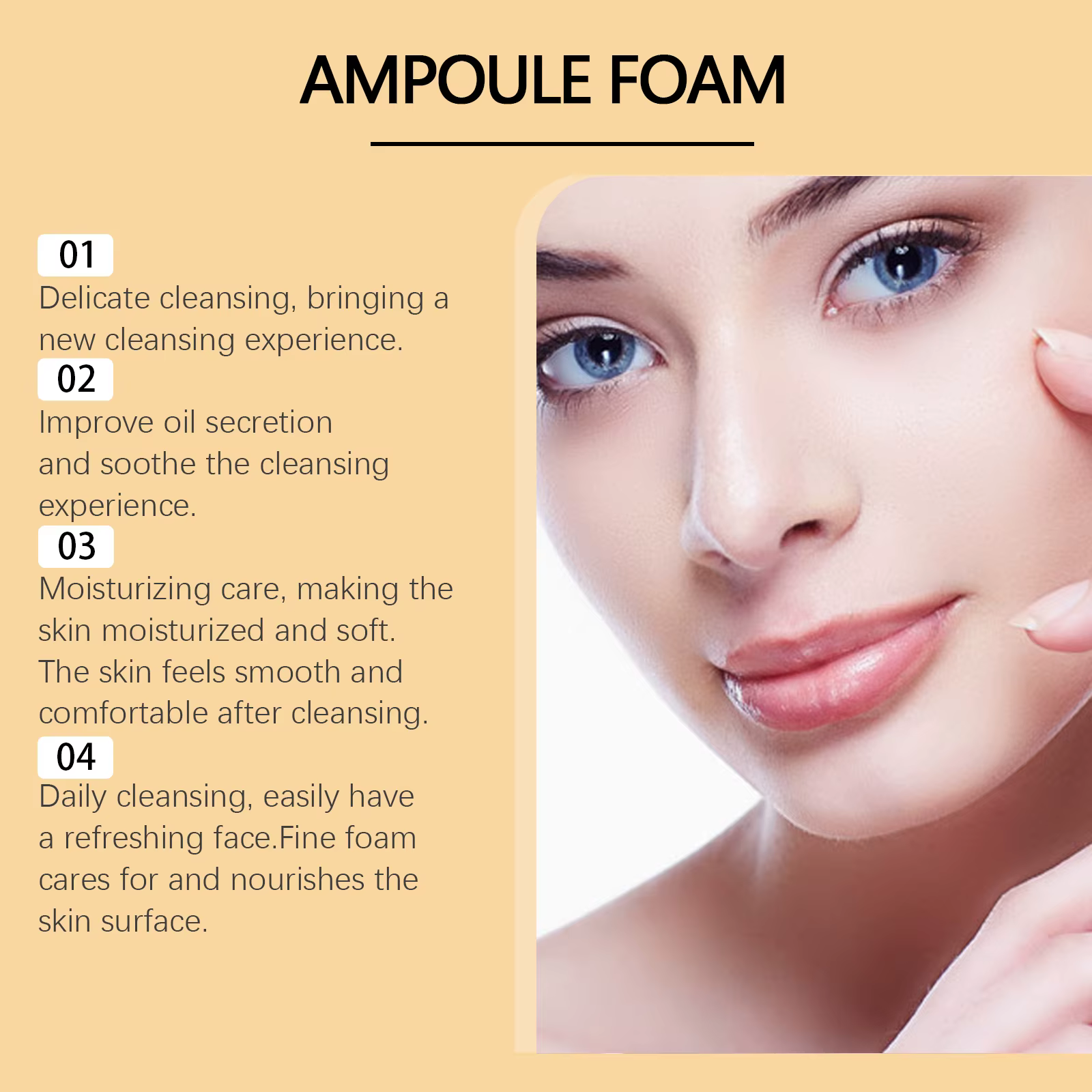 Centella mousse nettoyante en profondeur nettoyant pour le visage faible PH apaisant hydratant exfoliant dissolvant de