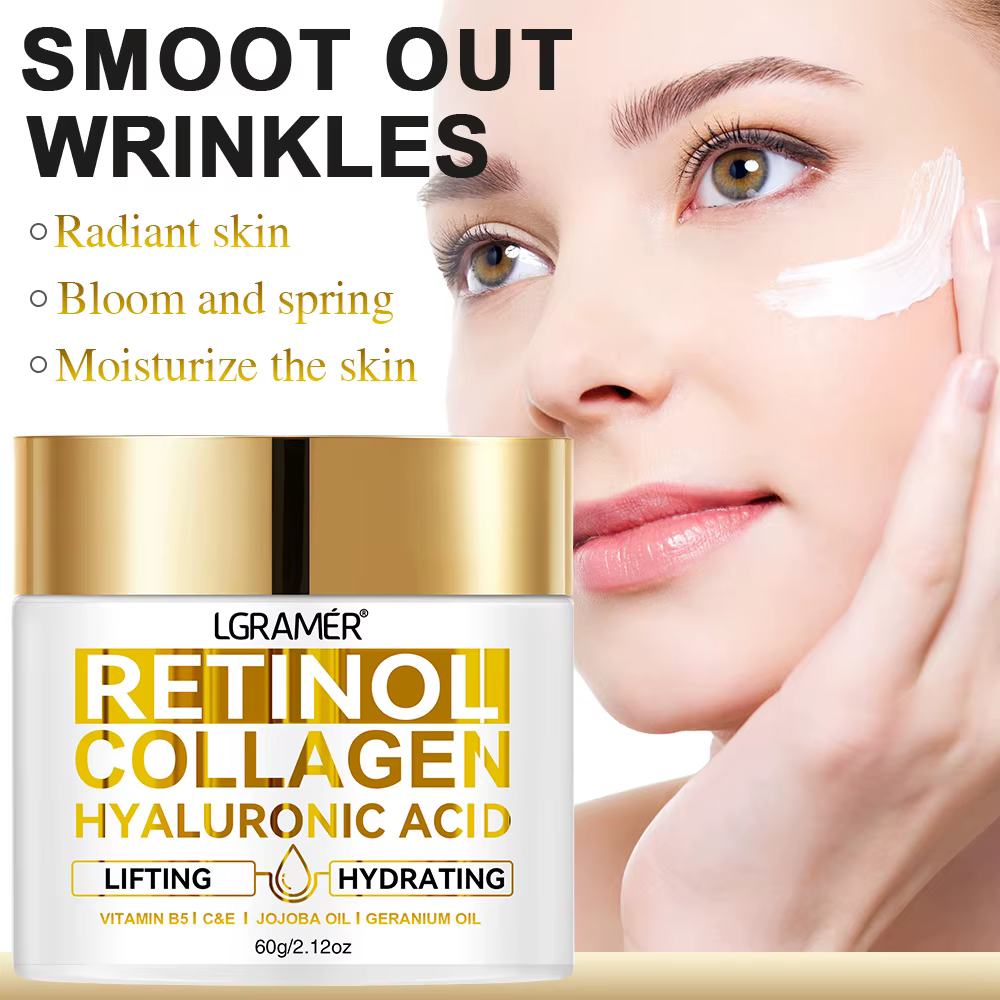 Rétinol Anti-âge crème pour le visage hydratant dissolvant de rides collagène acide hyaluronique crèmes soins de la peau cosmétique 30 & 60ML