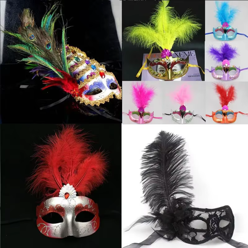 15 pièces masque de plumes d'événement avec fleur princesse venise masques pour les yeux fête d'anniversaire Cosplay masques de fête