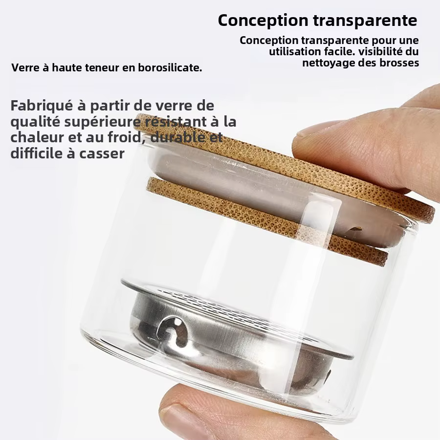 Filtre à mailles de verre Transparent, tasse de nettoyage de brosse à ongles pour vernis Gel et brosses acryliques, conteneur de stockage pour l'élimination des paillettes