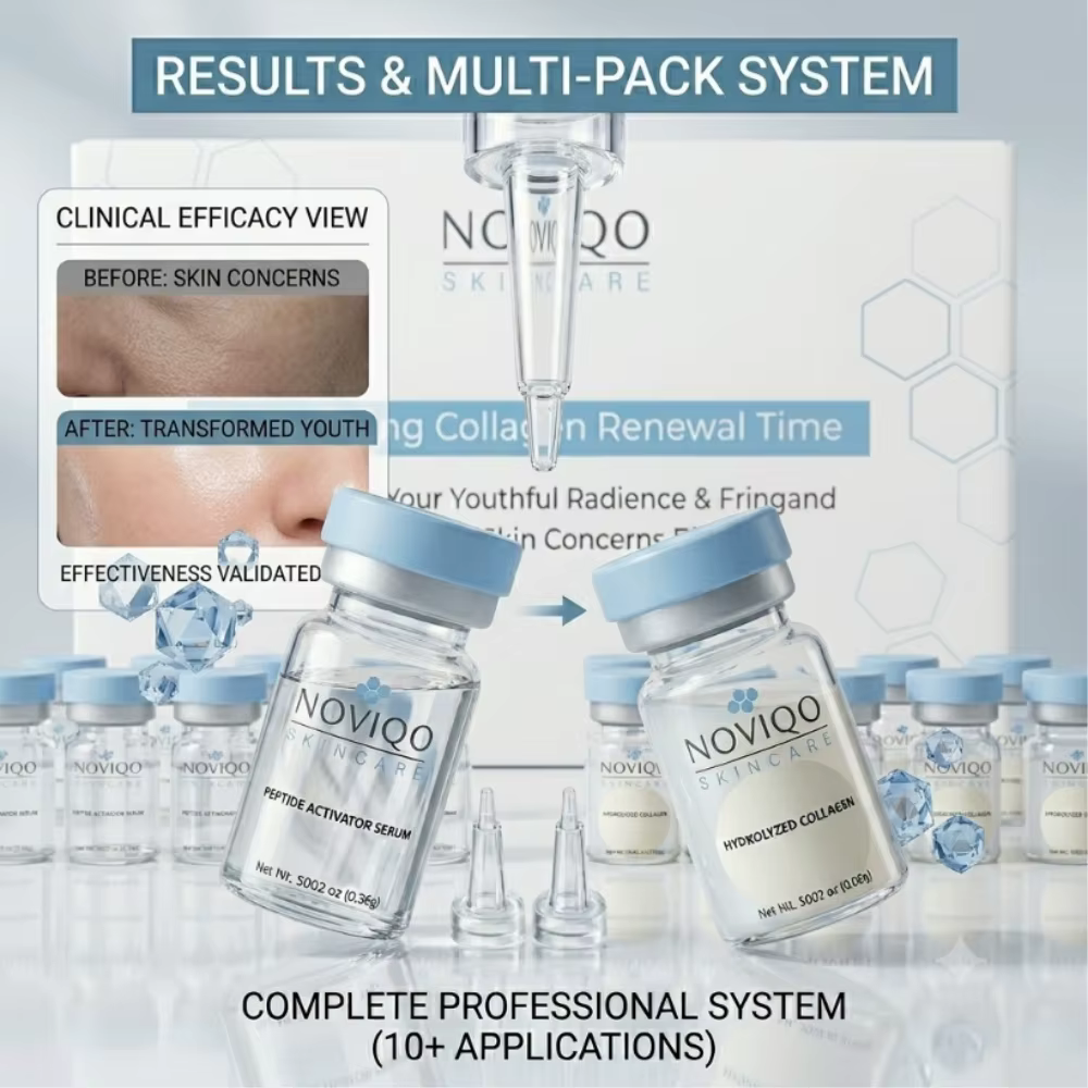 NOVIQO Sérum Visage au Collagène de Soie Anti-rides Anti-âge Liftant Raffermissant Atténue les Ridules Hydratant Éclaircissant Soin de la Peau
