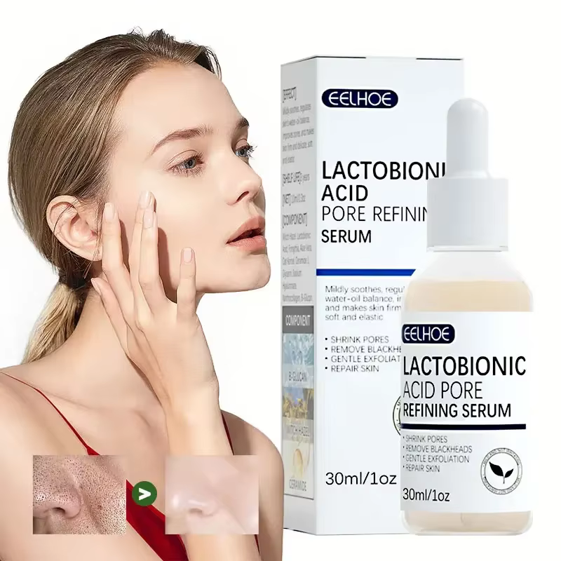 Acide lactobionique rétrécit les Pores sérum pour le visage estompe les ridules raffermissant nourrir Essence