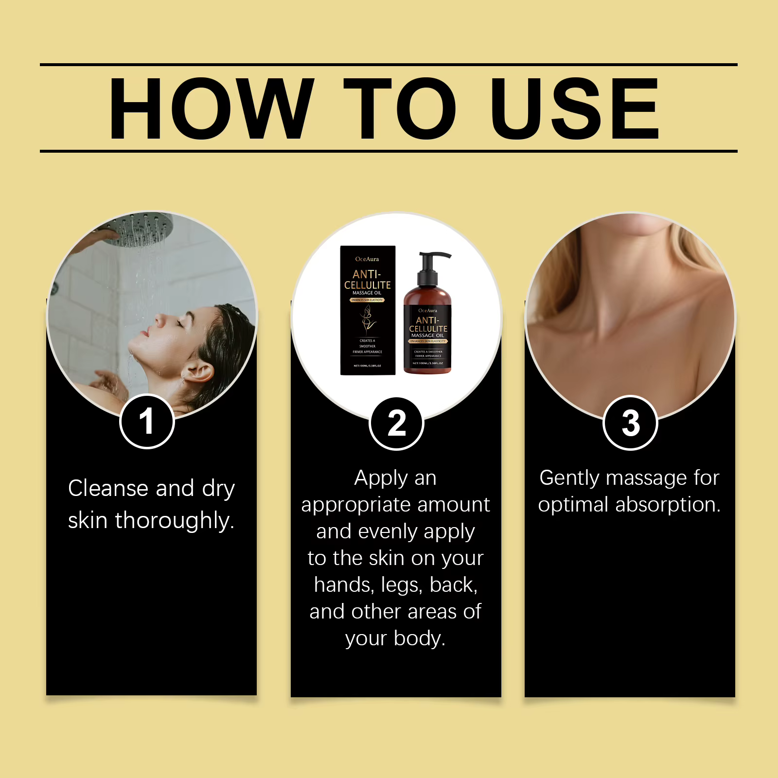 Huile de Massage corporel pour l'hydratation raffermissante