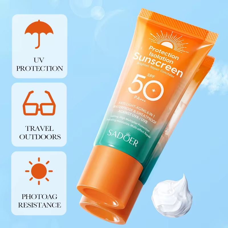 SADOER Spf 50+ crème solaire pour protection faciale soin