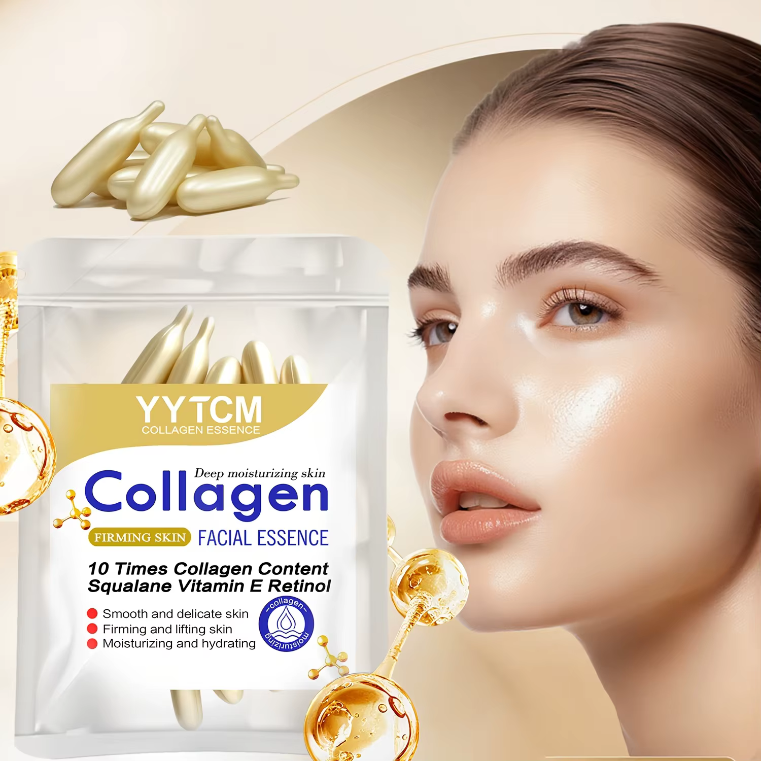 Essence raffermissante au collagène en capsules