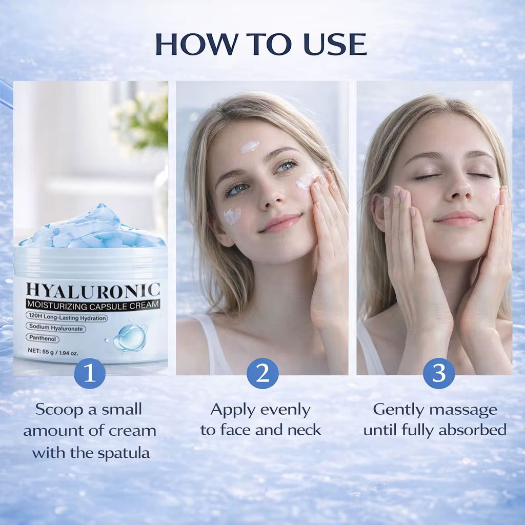 Crème en capsules à l'acide hyaluronique