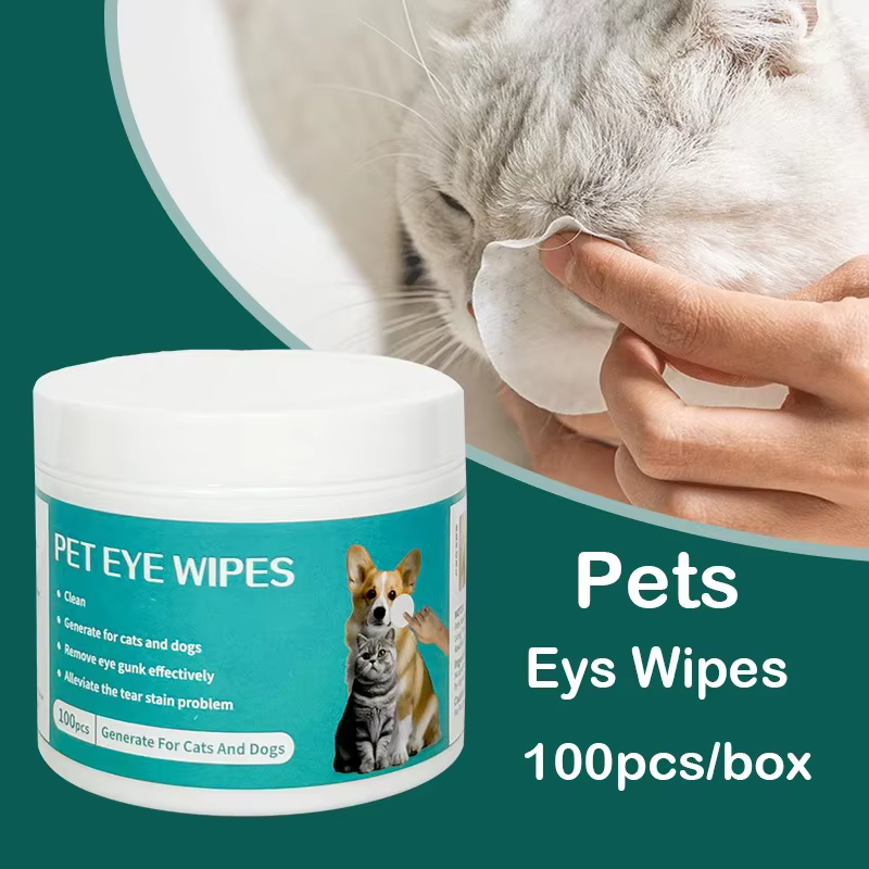 Lingettes nettoyantes pour animaux de compagnie : lingettes humides pour éliminer les traces de larmes et nettoyer les yeux des chats
