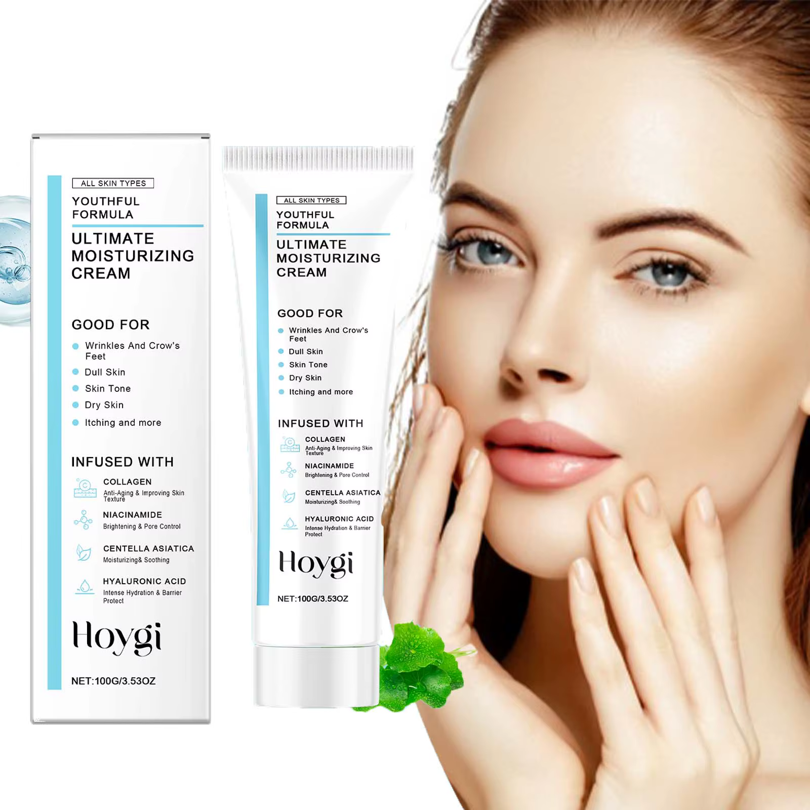 Centella crème hydratante acide hyaluronique