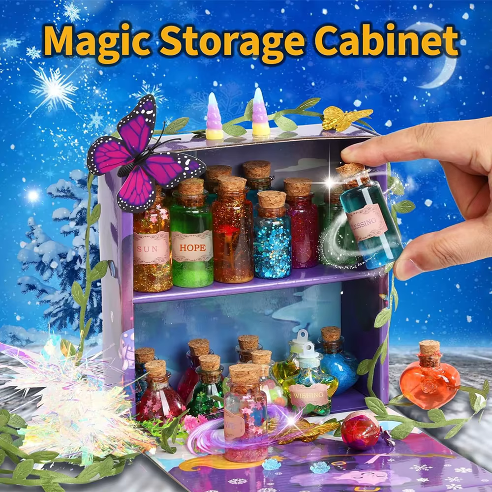 Kit de potions magiques féeriques à faire soi-même pour enfants, ensemble de fabrication de potions, bouteilles de potion féerique, jouet artisanal, ensemble scientifique, Kits magiques (24 pièces)