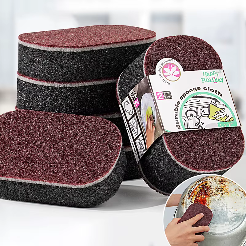 Gomme d'essuie-glace en éponge, 1 pièce, dissolvant de rouille, brosse, nettoyeur de Pot de vaisselle, détartrage émeri, Pots à frotter, Gadgets de nettoyage de cuisine