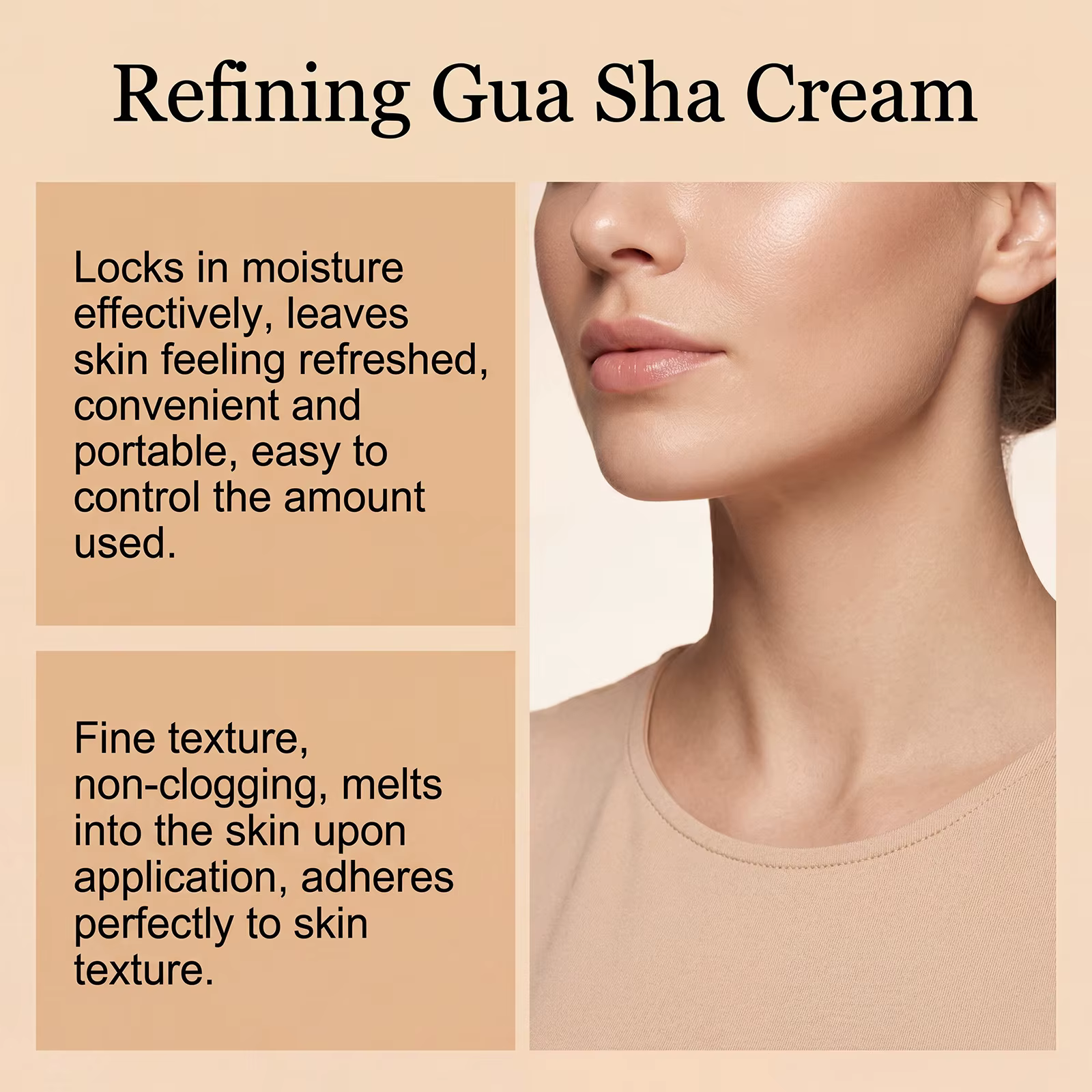 Crème raffermissante pour le visage avec applicateur masseur