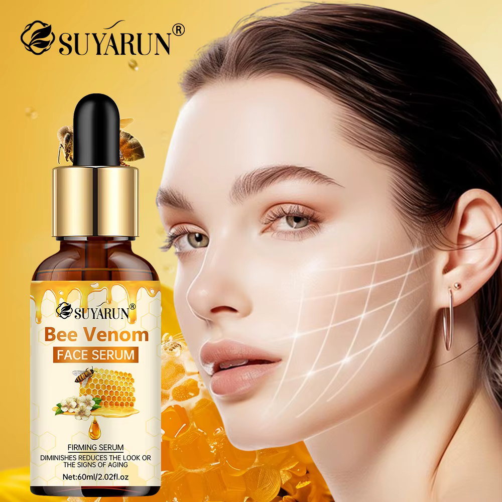 SUYARUN Sérum visage au venin d'abeille – Essence raffermissante anti-âge pour la réduction des rides et lueur jeune.
