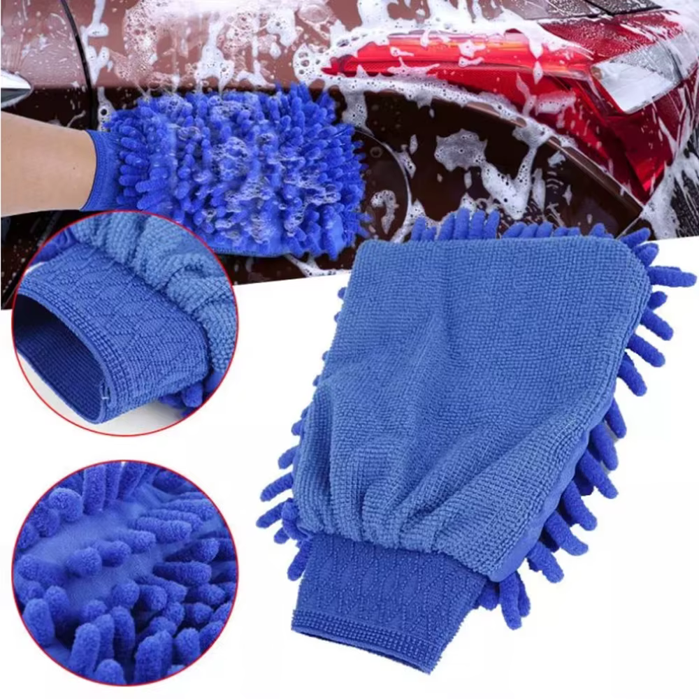 1/3/5 pièces, taille moyenne ! Gants de lavage de voiture en microfibre, éponge de nettoyage ultra-absorbante simple face pour voiture, outil de nettoyage anti-rayures en microfibre