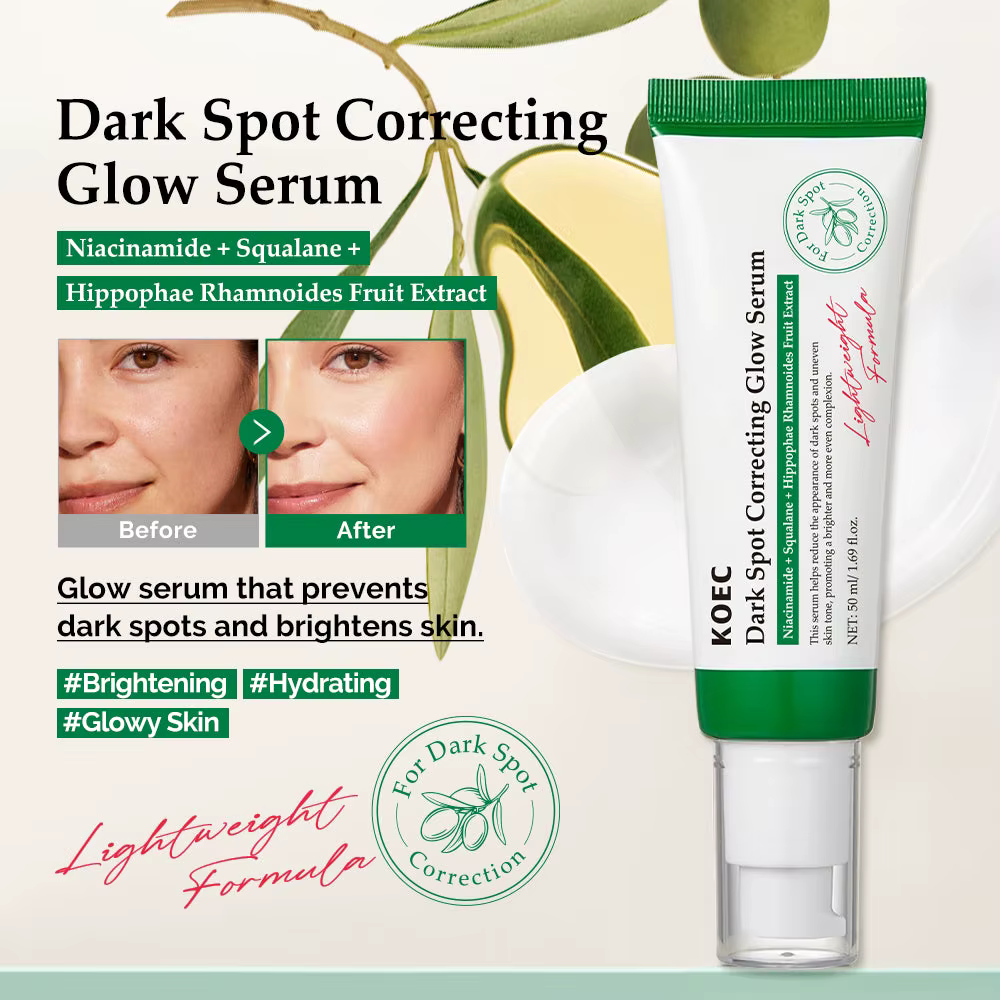 Sérum Éclaircissant Anti-Taches 50ml Hydratant Apaisant Unifiant le Teint Améliore l'Élasticité Niacinamide Squalane