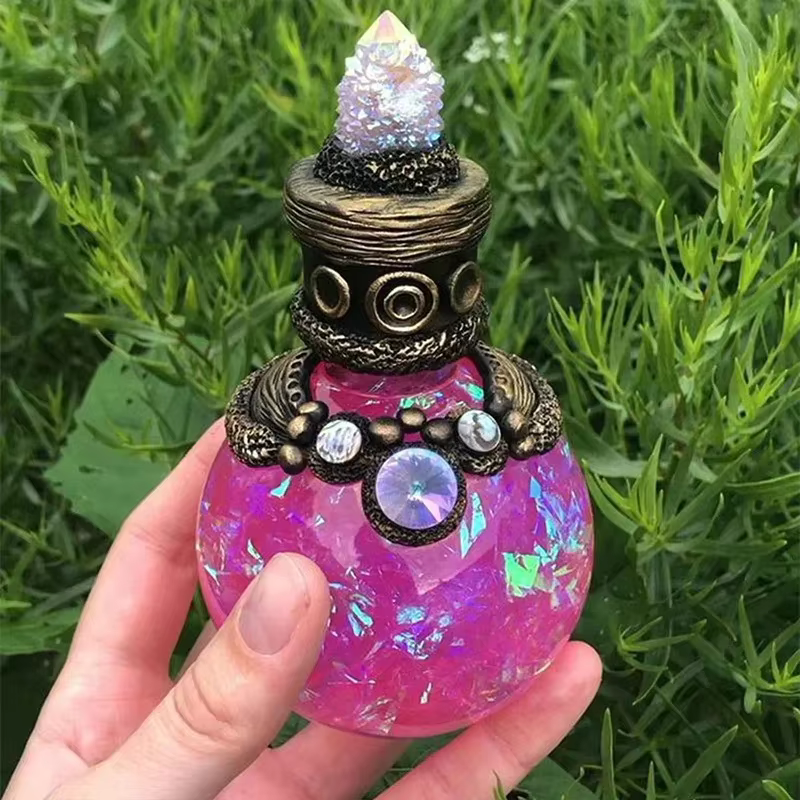 Bouteille de potion magique décorative en résine, artisanat créatif, ornement pour la maison, le jardin et la décoration d'étagères, idée cadeau