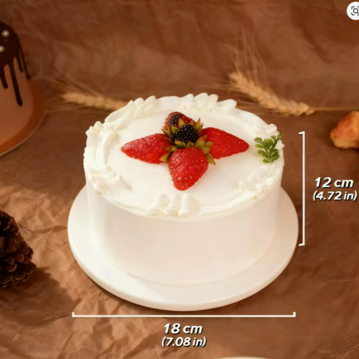 Modèle de gâteau de simulation, décoration de crème de simulation exquise, collection de gâteaux de simulation en chocolat rose et blanc