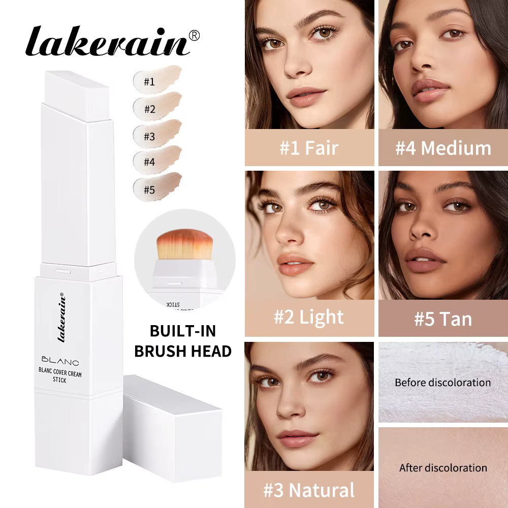 Lakerain Blanc couverture crème bâton conception à double extrémité fond de teint imperméable couverture voyage Bronze fond de teint crémeux maquillage naturel