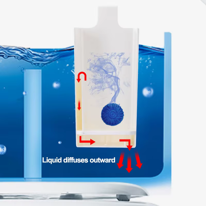 Distributeur de nettoyant solide pour toilettes - Pièce de rechange pour réservoir, Boîte tampon nettoyante pour cuvette de toilettes, Distributeur suspendu à libération lente, Prolonge le temps de ne
