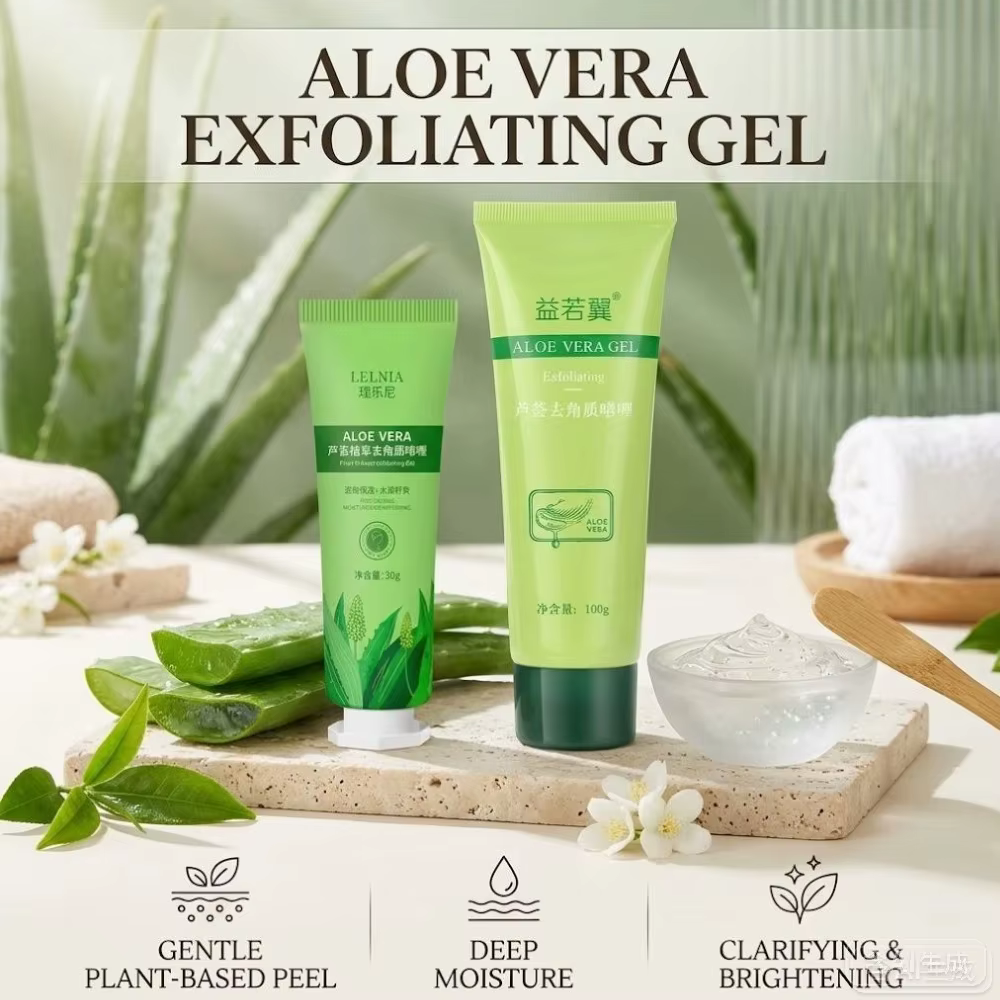 Gel exfoliant pour le visage à l'aloe vera