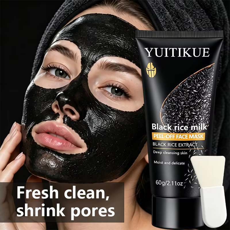 Masque facial peel-off au lait de riz noir YUITIKUE