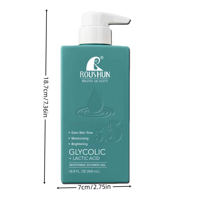 Gel Douche Hydratant et Lissant à l'Acide Glycolique et Lactique Grande Capacité 500ml