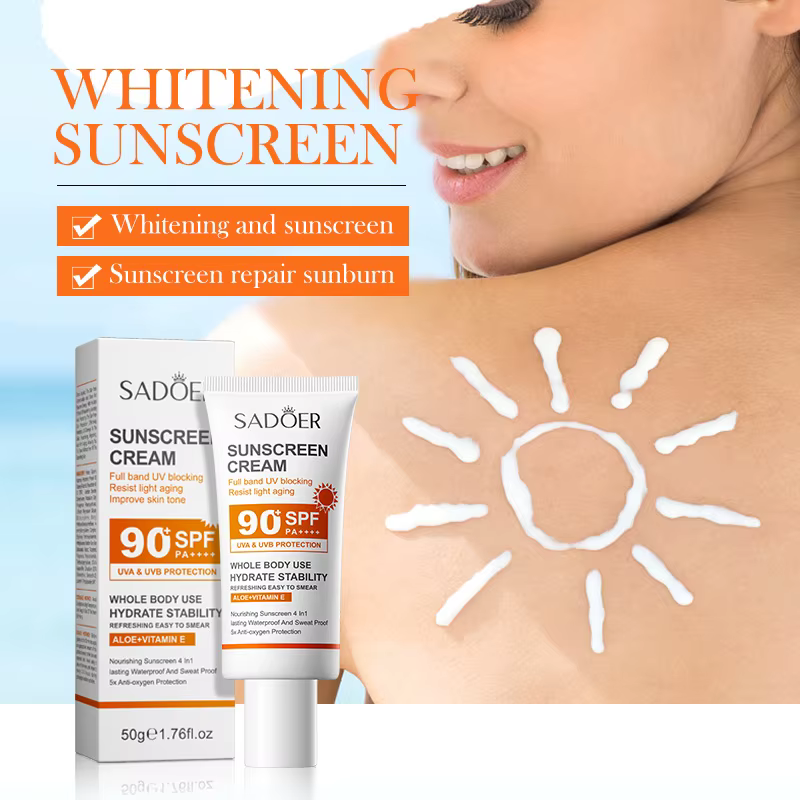 SADOER Spf 90 + crème solaire pour visage corps entier utilisation protecteur