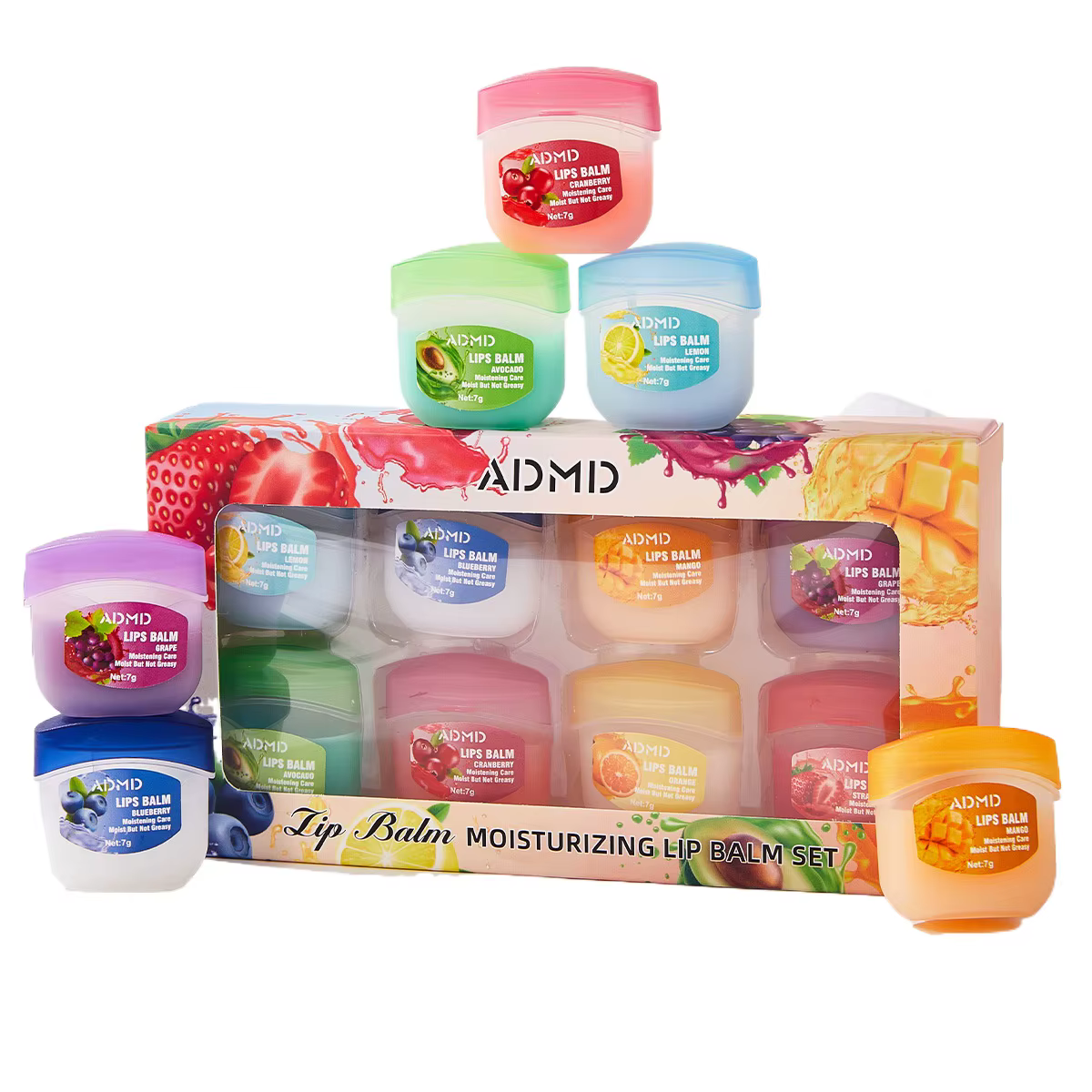 Ensemble de 8 baumes à lèvres Vaseline