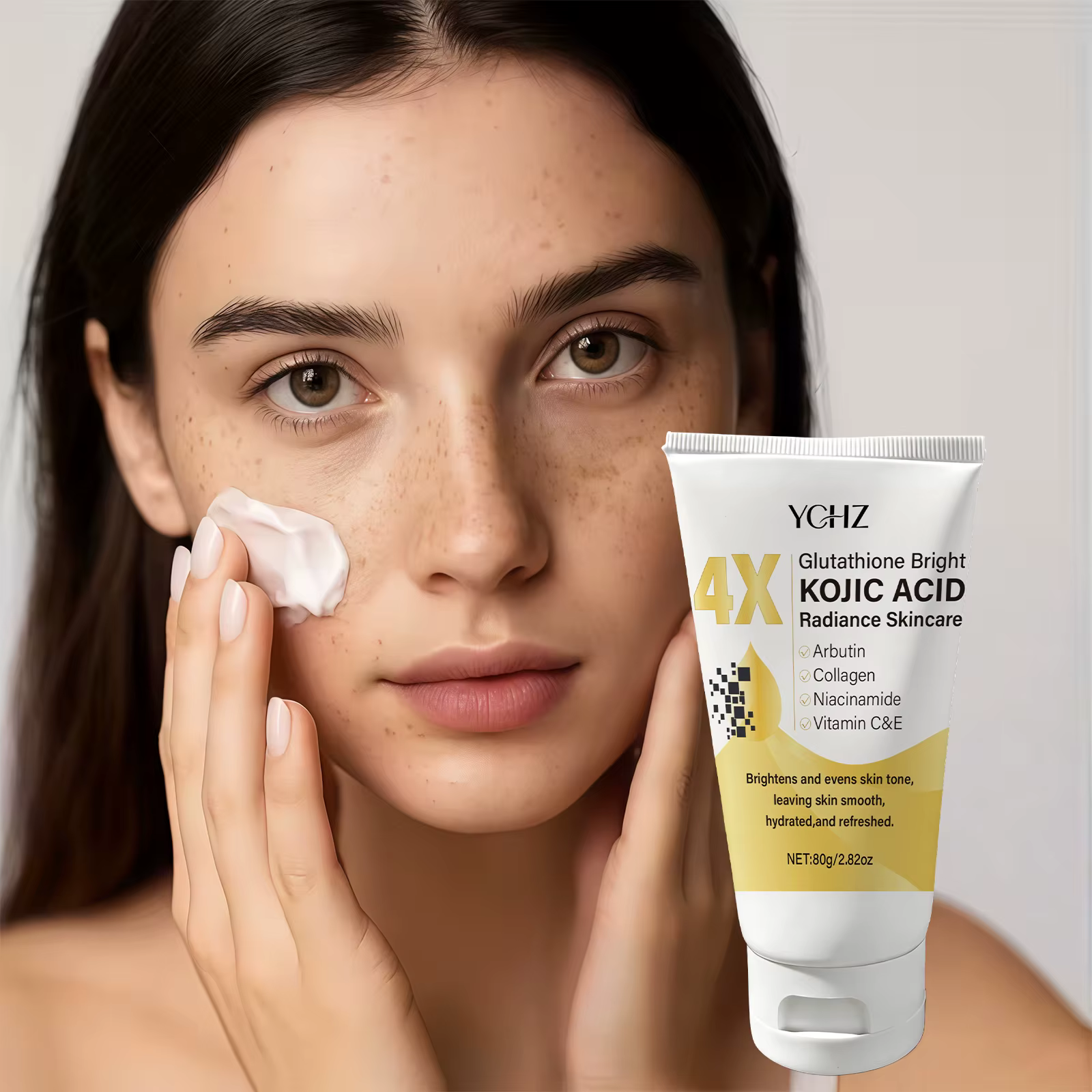 Crème pour le visage à l'acide kojique, unifie le teint, élimine les taches brunes et la terneur de la peau - Non grasse, convient aux hommes et aux femmes - Crème éclaircissante et hydratante, pour u