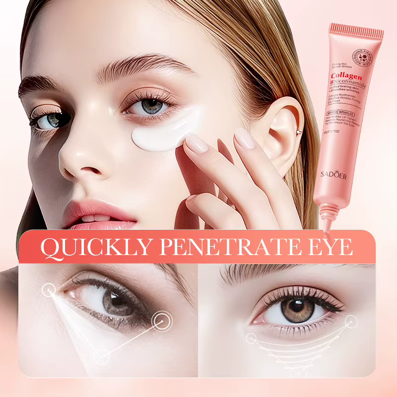 Crème Contour des Yeux Anti-Rides Instantanée au Collagène – Élimine les Ridules