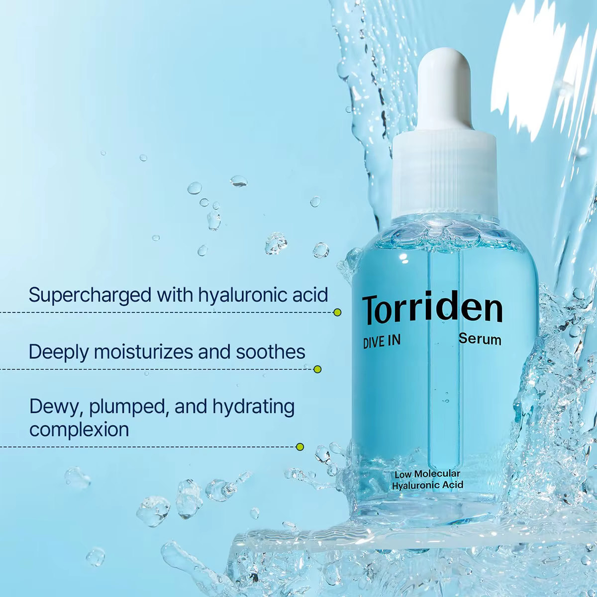 Sérum à l'acide hyaluronique à faible poids moléculaire Torriden DIVE-IN 50 ml