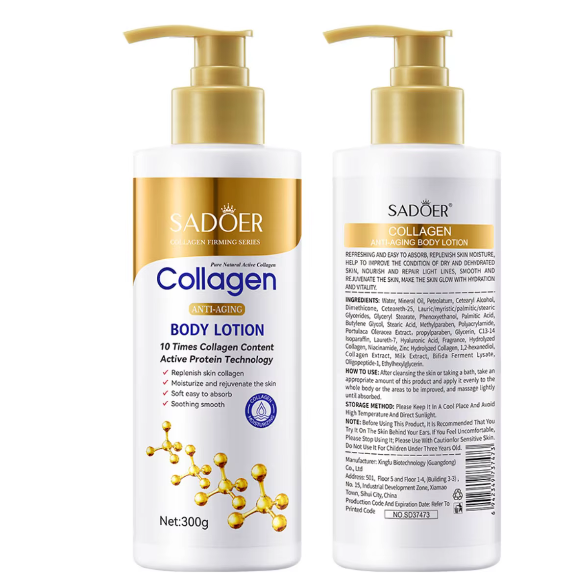 Lotion corporelle anti-âge au collagène 300g : hydrate